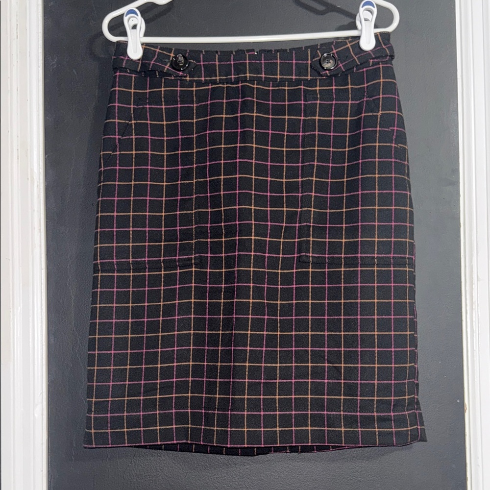 Merona Wool Blend Plaid Lined Mini Skirt Size: M